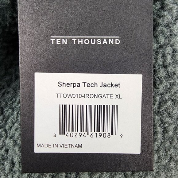 Ten Thousand Jacket Mens XL Gray Green Sherpa Tech Jacket NWT - Picture 8 of 8